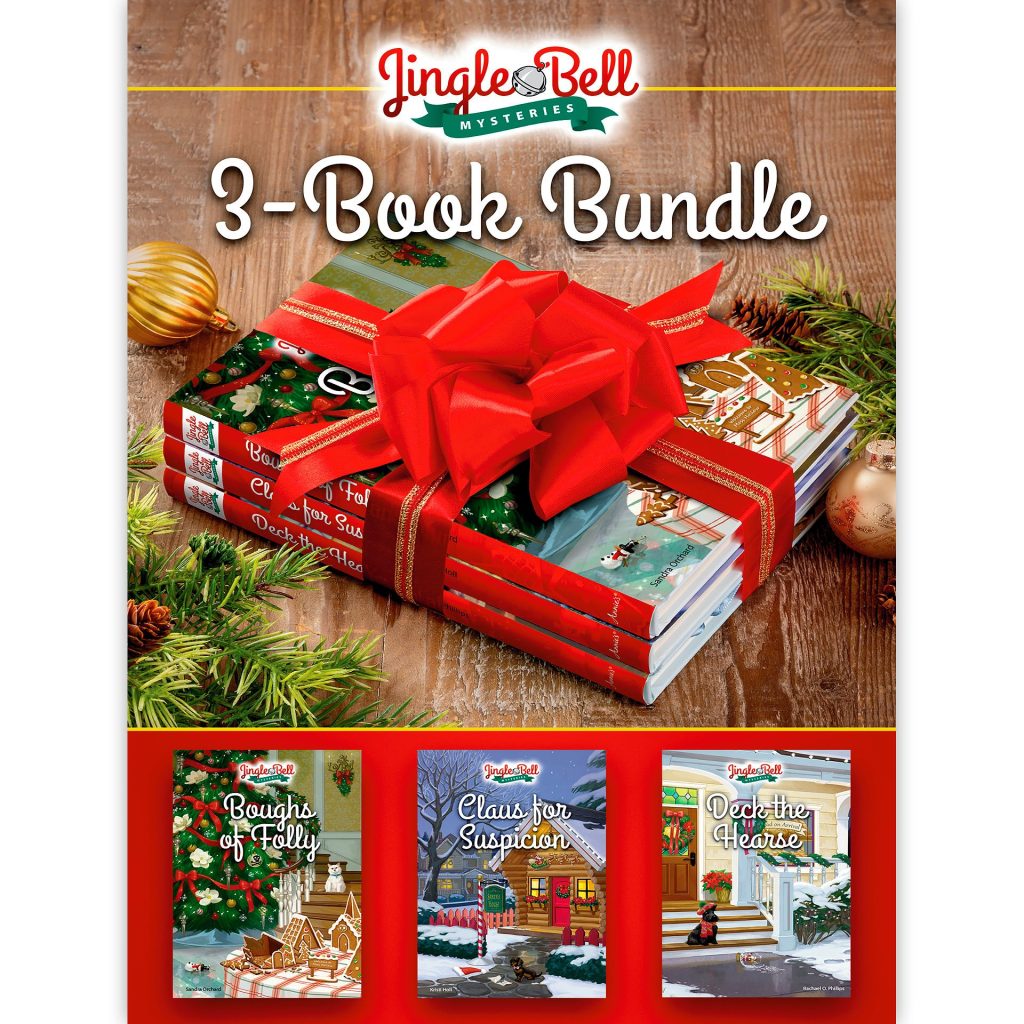 image of Jingle Bell Mysteries book bundle with Boughs of Folly by Sandra Orchard